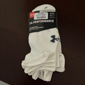 Under Armour White Performance No Show Socks